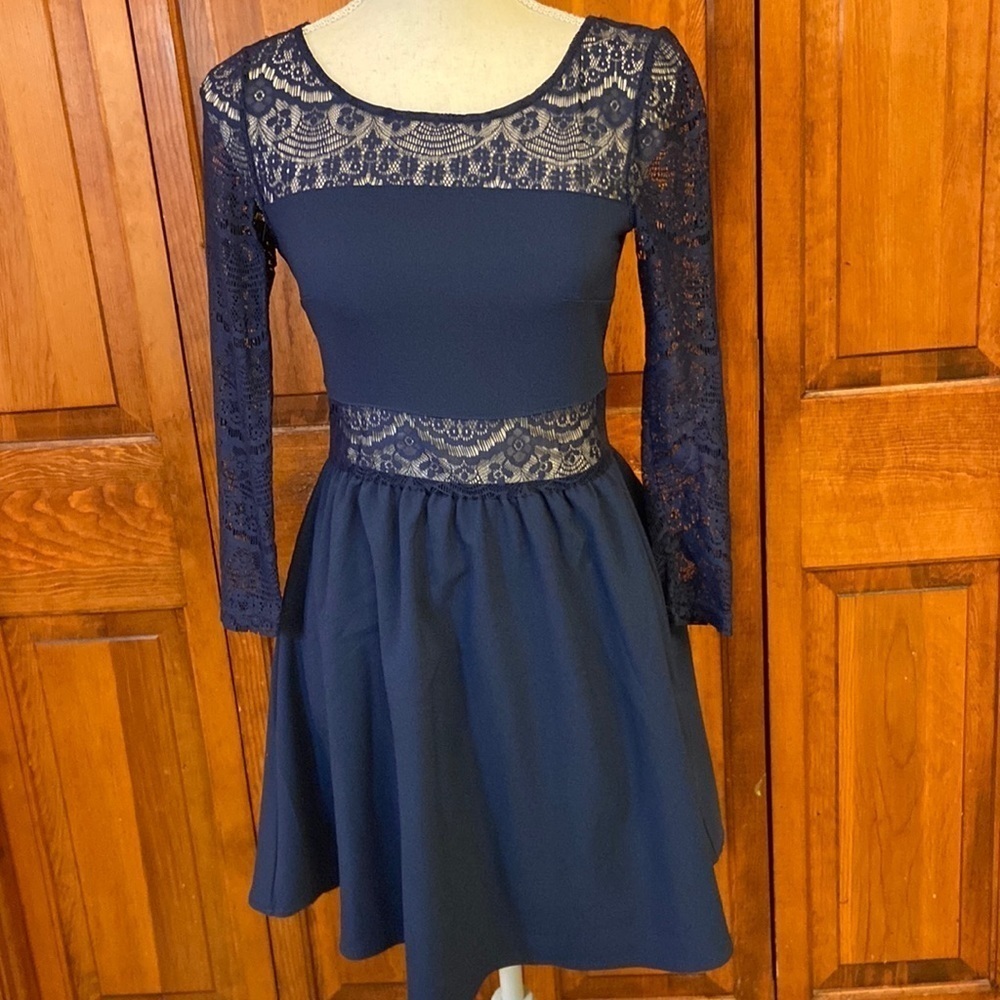 Divided H&M Navy Skater Dress Size 4 Career, Dressy